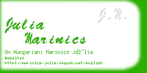 julia marinics business card